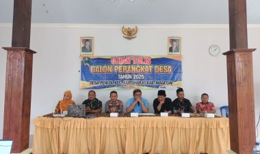 Danpos Kartoharjo Pantau Ujian Kompetensi Penjaringan Perangkat Desa Dengan Metode CAT (Computer Assisted Test) Di Desa Pencol   