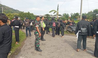 Warga PSHT Ranting Barat Gelar Pendadaran Long March, Babinsa Koramil 0804/08 Siap Kawal  Demi Keamanan