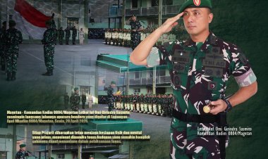 Dandim 0804/Magetan Pimpin Langsung Upacara Bendera 17-an   