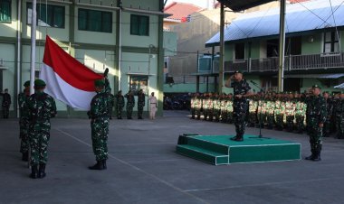 Dandim 0804/Magetan Pimpin Langsung Upacara Bendera 17-an   